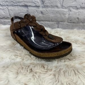 RARE Birkenstock Kairo Brown Braided Leather Sandals Size 8